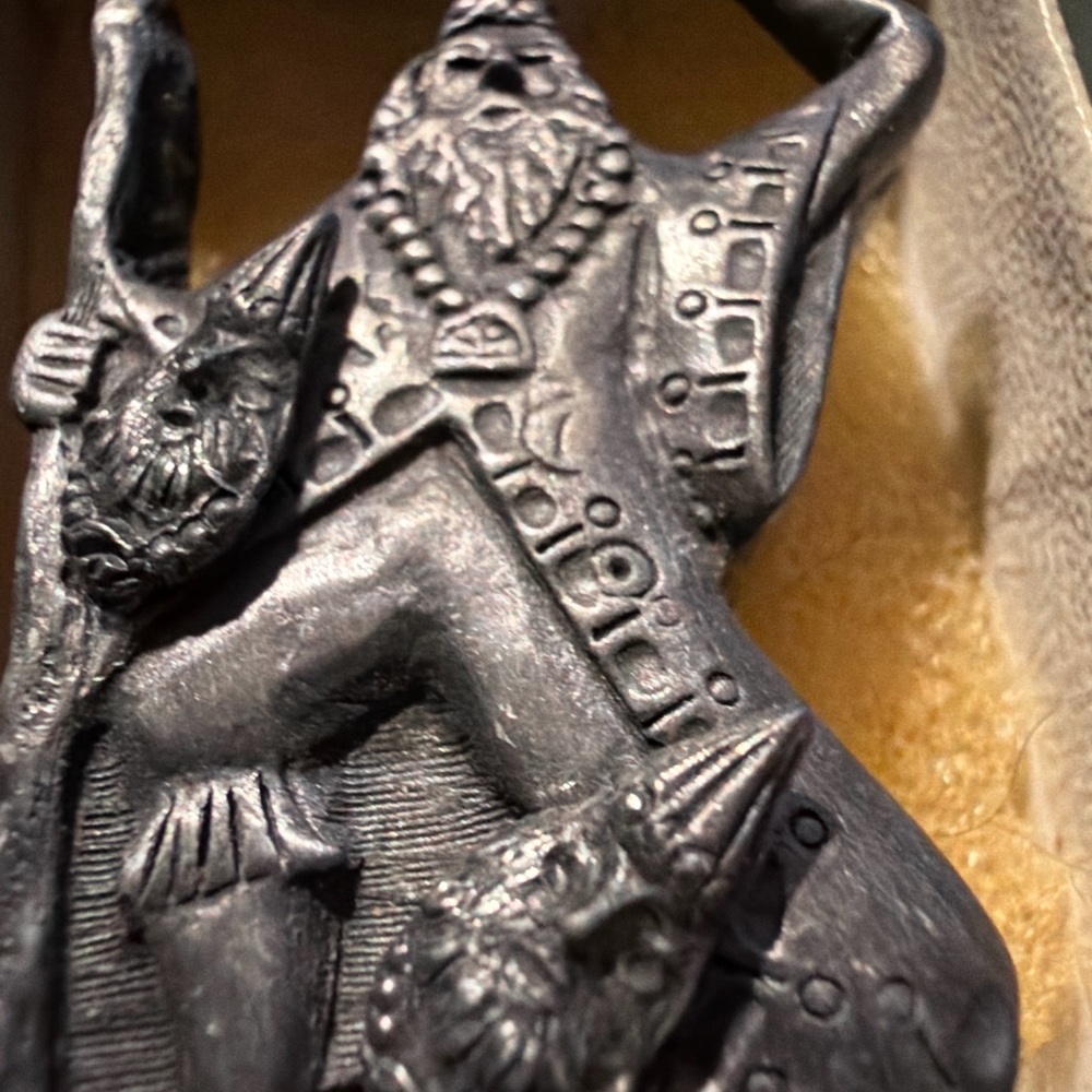 Vintage Torino Pewter Wizard w/ Moving Gargoyle heads Earrings